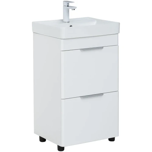 Тумба с раковиной Aquanet Ирис new 50 312420 Белый глянец МДФ / ЛДСП