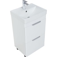 Тумба с раковиной Aquanet Ирис new 50 312420 Белый глянец МДФ / ЛДСП