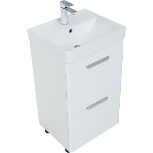 Тумба с раковиной Aquanet Ирис new 50 312420 Белый глянец МДФ / ЛДСП