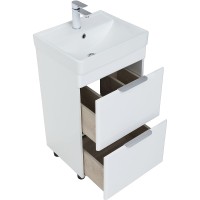 Тумба с раковиной Aquanet Ирис new 50 312420 Белый глянец МДФ / ЛДСП