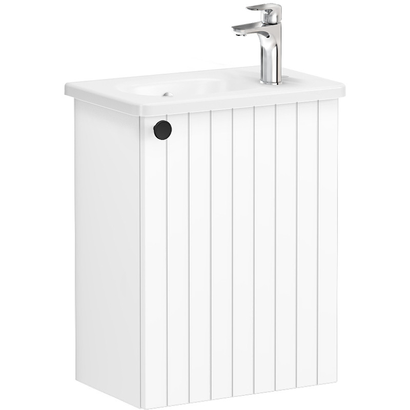 Тумба с раковиной Vitra Root Groove 45 R 69198 подвесная Белая матовая