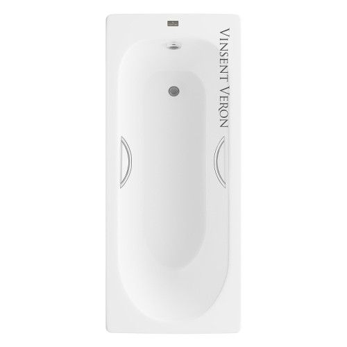 Чугунная ванна Vinsent Veron Soissons 170x70 VCN1707042H/VH0015NI цвет Белый с дугообразными ручками никель