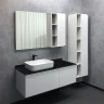 Тумба с раковиной Comforty Милан 120 00-00014006 подвесная Белая гляцевая Калакатта Блэк