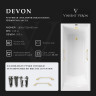 Чугунная ванна Vinsent Veron Devon 180x75 VDV1807545H/VH0012MGD цвет Белый с квадратными ручками матовое золото