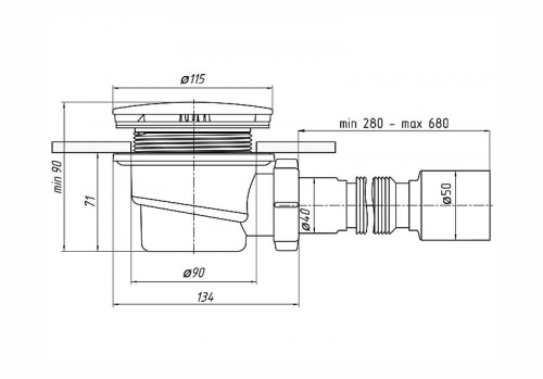 Сифон для душевого поддона Aquatek Е325VALAQ цвет Хром