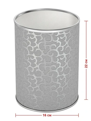 Ведро для мусора Geralis M-FHH-B Flower цвет Серебро, кант Хром, 3