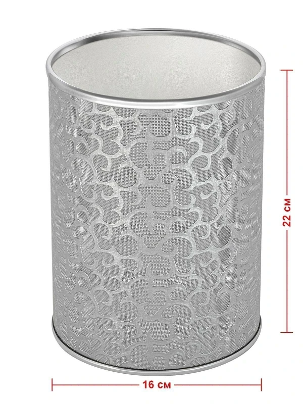 Ведро для мусора Geralis M-FHH-B Flower цвет Серебро, кант Хром, 3