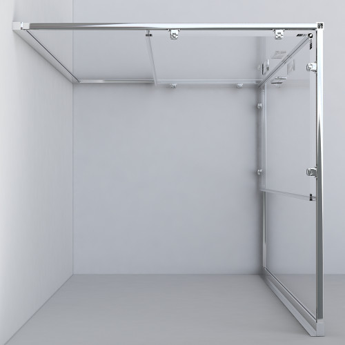 Душевой уголок Vincea Garda 100x100 VSS-1G100CLGM профиль Вороненая сталь стекло прозрачное