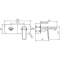 Смеситель для раковины Haiba HB80548-8 Белый Хром встраиваемый