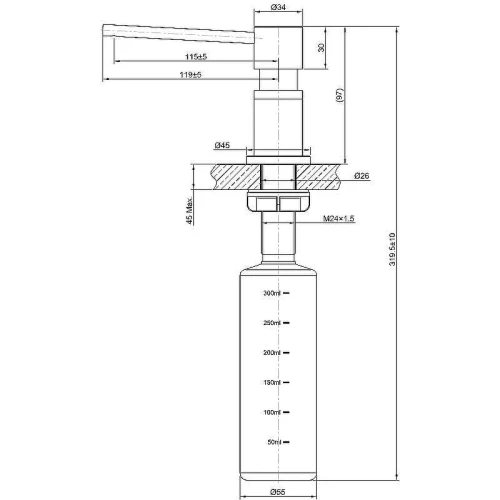 Дозатор для моющего средства Lemark Expert LM8203BL Черный глянцевый