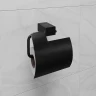 Держатель туалетной бумаги Lemark Smooth Line 9722011 с крышкой Черный матовый