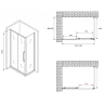 Душевой уголок Abber Schwarzer Diamant 150x50 AG30150H-S50 профиль Хром стекло прозрачное