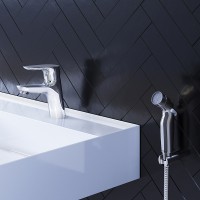 Смеситель для раковины Damixa Jupiter 770300001 с гигиеническим душем Хром латунь