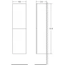 Шкаф пенал BelBagno Luce 40 LUCE-1350-2A-SC-PL подвесной Polissandro МДФ / ЛДСП