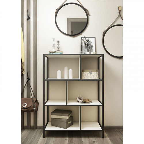 Стеллаж Sanflor Лофт №2 80 С08090 напольный Светлое северное дерево МДФ / ЛДСП