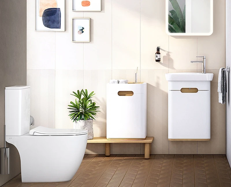 Унитаз компакт Vitra Sento Rim-ex open back 9830B003-7204 с бачком и сиденьем Микролифт фарфор напольный