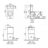 Унитаз компакт Vitra Sento Rim-ex open back 9830B003-7204 с бачком и сиденьем Микролифт фарфор напольный