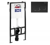 Инсталляция Bettoserb Sava Fix Slim SET40006481 для унитаза с клавишей смыва цвет Черный матовый