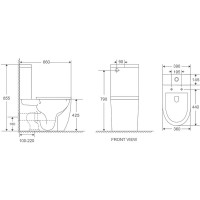 Унитаз компакт WeltWasser Merzbach 011 XL GL-WT 10000012096 с бачком и сиденьем Микролифт фаянс напольный