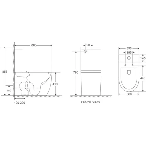 Унитаз компакт WeltWasser Merzbach 011 XL GL-WT 10000012096 с бачком и сиденьем Микролифт фаянс напольный