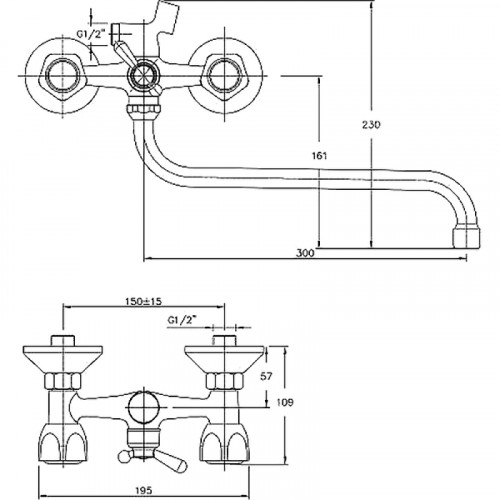 Смеситель для ванны Haiba HB2209 универсальный Хром