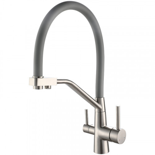 Смеситель для кухни Viko V-5856 Серебро Серый латунь