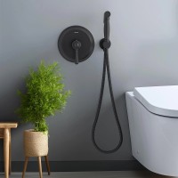 Гигиенический душ со смесителем Aquatek Классик AQ1519MB Черный матовый латунь встраиваемый