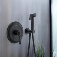 Гигиенический душ со смесителем Aquatek Классик AQ1519MB Черный матовый латунь встраиваемый