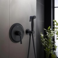 Гигиенический душ со смесителем Aquatek Классик AQ1519MB Черный матовый латунь встраиваемый