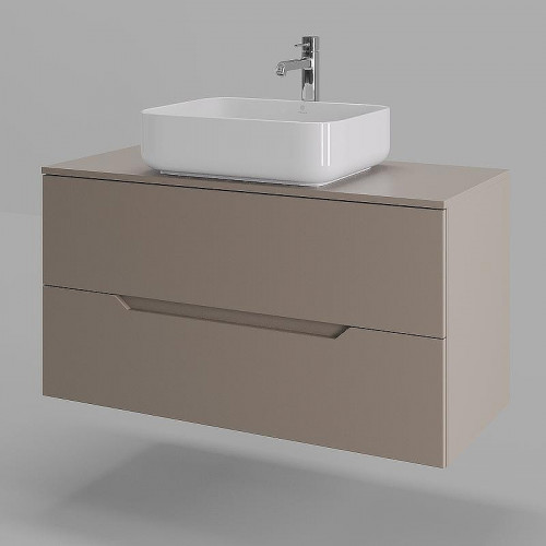 Тумба с раковиной Orange Line 100 Li-100TuLMDF+B05-500W подвесная Латте матовый