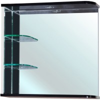 Зеркало Bellezza Рио 70 L 4613611062266 с подсветкой Черное Белое МДФ / ЛДСП, стекло