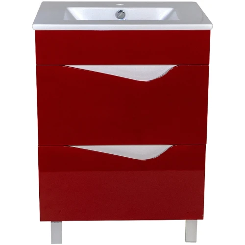 Тумба под раковину Bellezza Эйфория 60 (Quadro 60) 4639109660035 Красная МДФ / ЛДСП