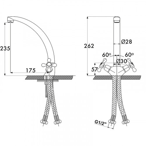 Смеситель для кухни Kaiser Carlson Eco 11014 Хром латунь