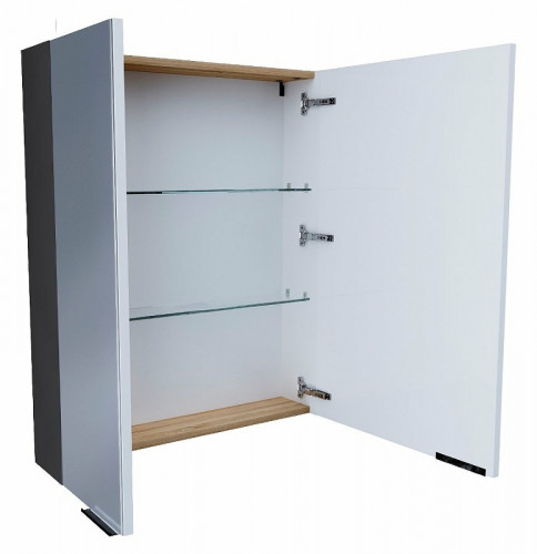 Зеркальный шкаф 1MarKa Gaula 60 У92541 Графит матовый МДФ / ЛДСП, стекло