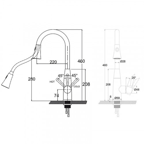Смеситель для кухни Kaiser Merkur 26144 Хром латунь