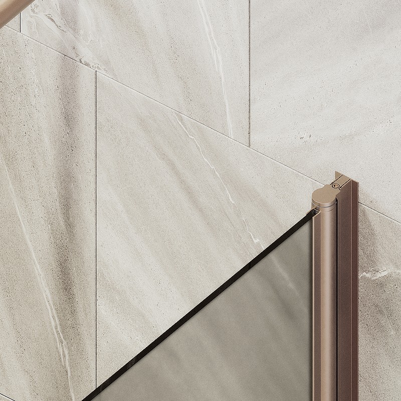 Шторка на ванну Maybah Glass MGV-612-2 600x1400 поворотная на монопетле Бронза стекло бронзовое матовое
