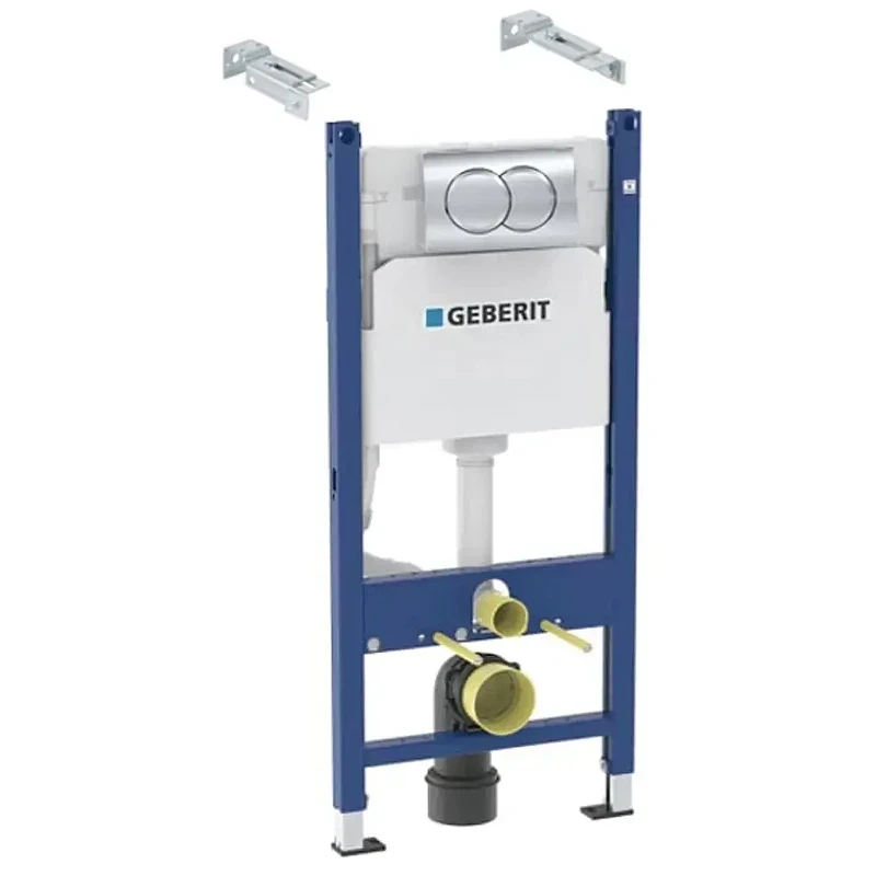 Унитаз с инсталляцией Geberit Delta 458.149.21.R1 цвет Белый с сиденьем Микролифт и клавишей смыва цвет Хром глянцевый