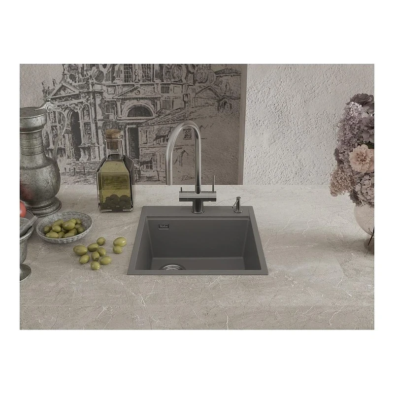 Кухонная мойка Rivelato Tesoro 50 TR-505-L grigio metallizz цвет Серый металлик