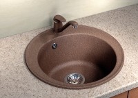 Кухонная мойка Florentina Никосия-510 20.135.B0510.302 Антрацит искусственный камень (литьевой мрамор) встраиваемый