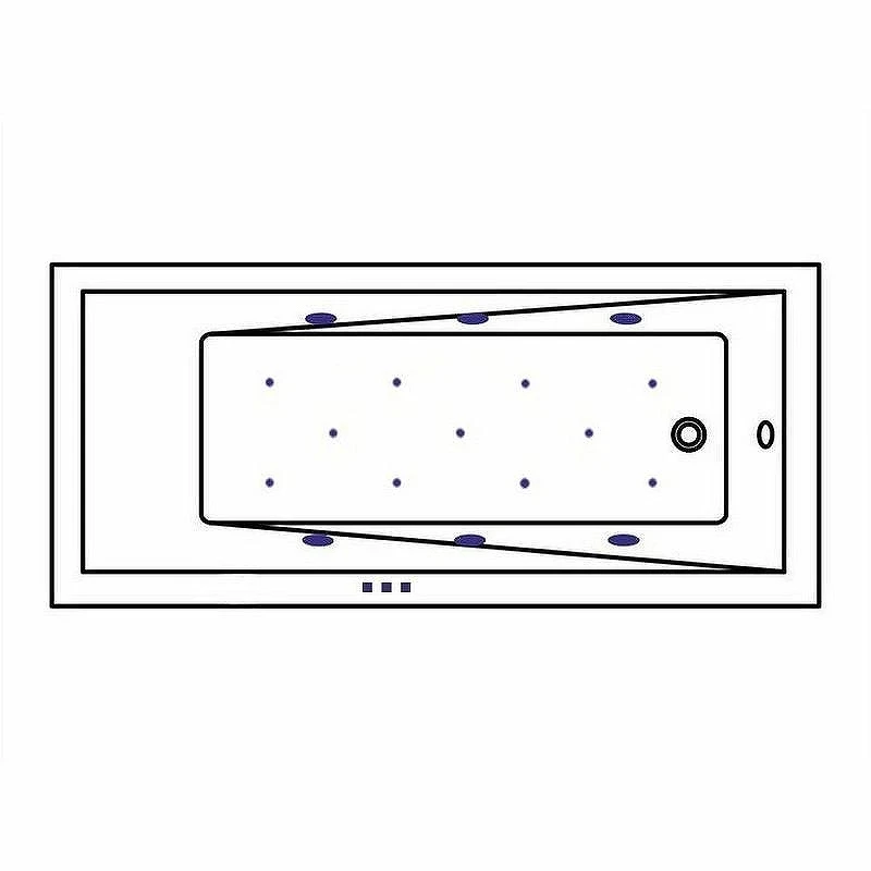 Акриловая ванна Whitecross Wave Slim 170x75 0111.170075.100.RELAX.GL с гидромассажем