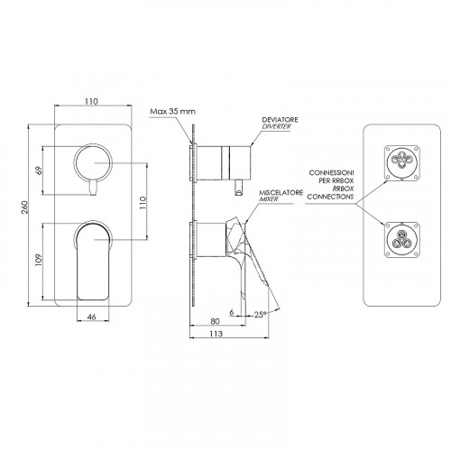Смеситель для душа Remer Infinity I93KBBO Белый матовый латунь встраиваемый