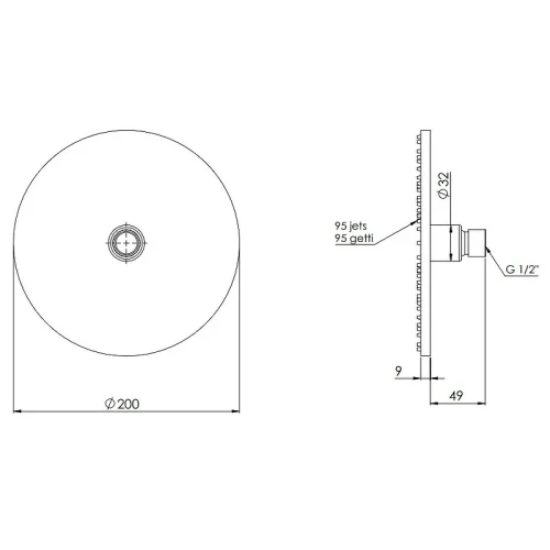 Верхний душ Remer 359MM20VOX Бронза латунь на потолок
