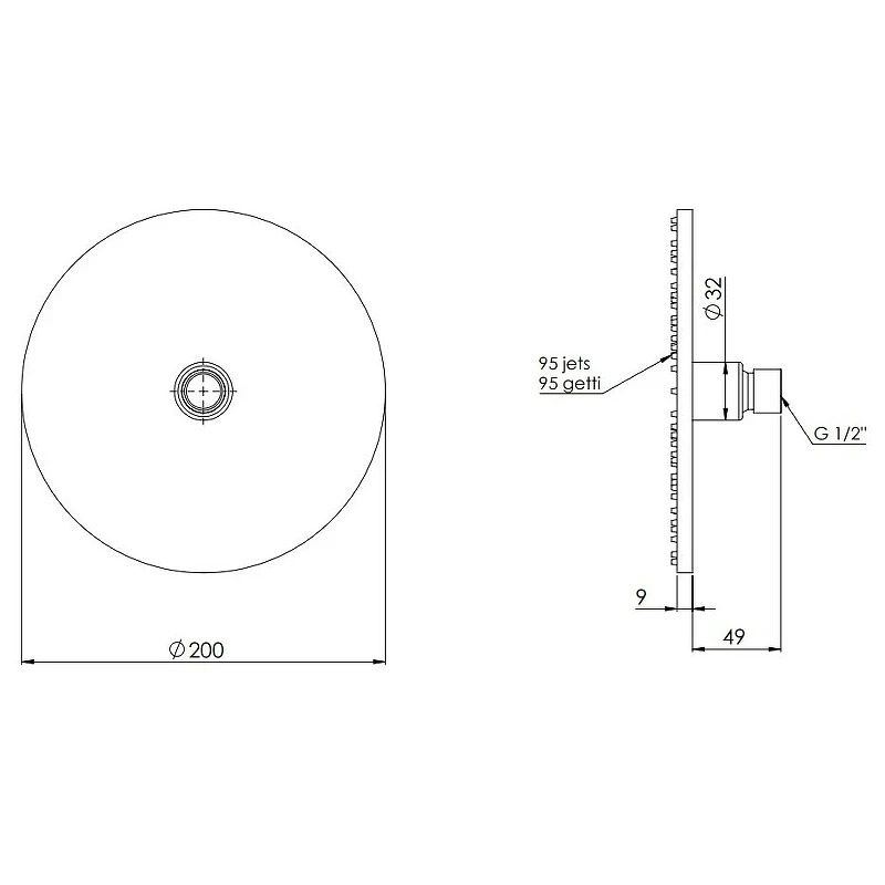 Верхний душ Remer 359MM20VOX Бронза латунь на потолок