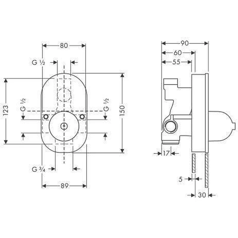 Смеситель для душа Hansgrohe Rebris S 72448000 цвет Хром