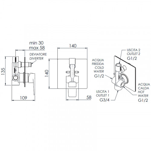 Смеситель для душа Remer Dream D09 Хром