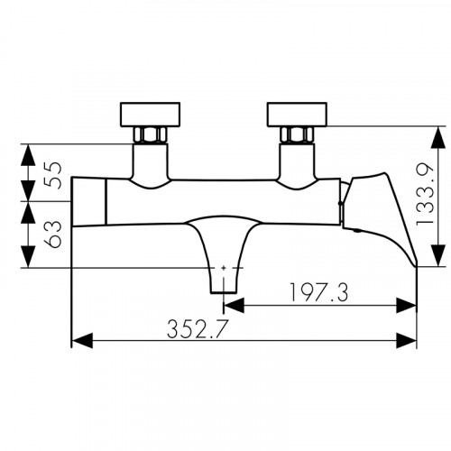 Смеситель для ванны Kaiser Calla 71022 Хром латунь на стену
