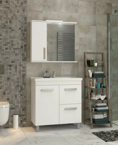 Тумба под раковину Vigo Nova 80 tn.NOV.MIR.80.1D.2Y Белая МДФ / ЛДСП