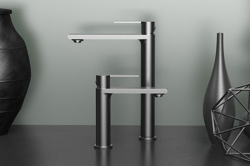 Смеситель для раковины Kaiser Serio 05311-15 Вороненая сталь латунь