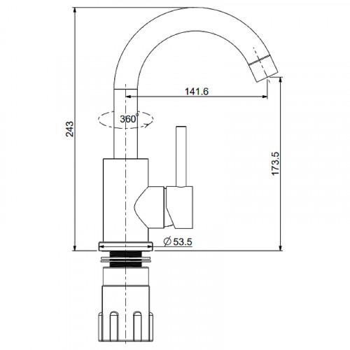 Смеситель для кухни Splenka S201.13.07 Серый матовый