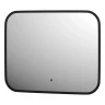 Зеркало Defesto Aura 50х40 DF 2961RH с подсветкой 15W-4500K/ИК - выключатель/Нейтральный белый свет/Черная рама